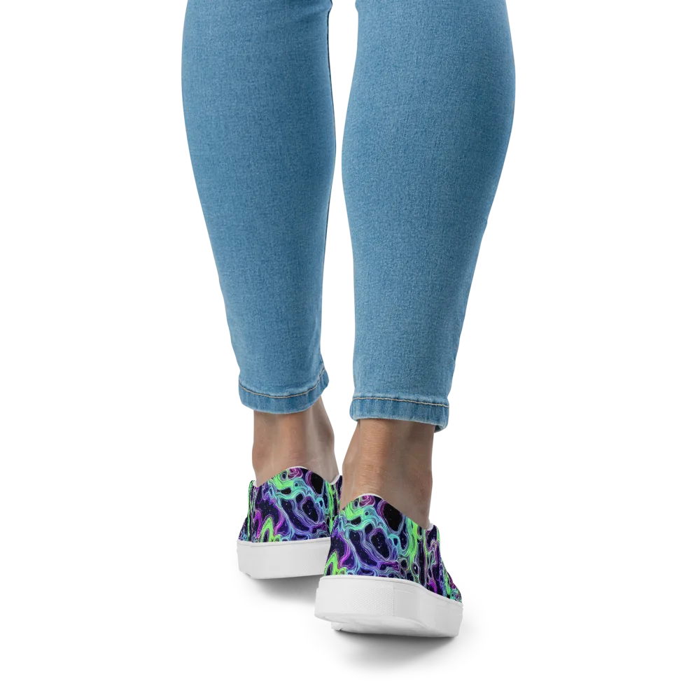 Celestial Molten on Women's Slip-On Canvas Shoes — Back