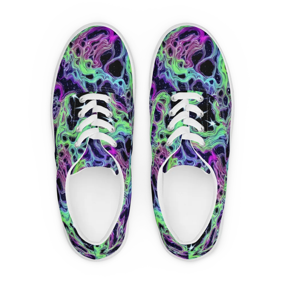 Celestial Molten on Men's Lace-Up Canvas Shoes — Front
