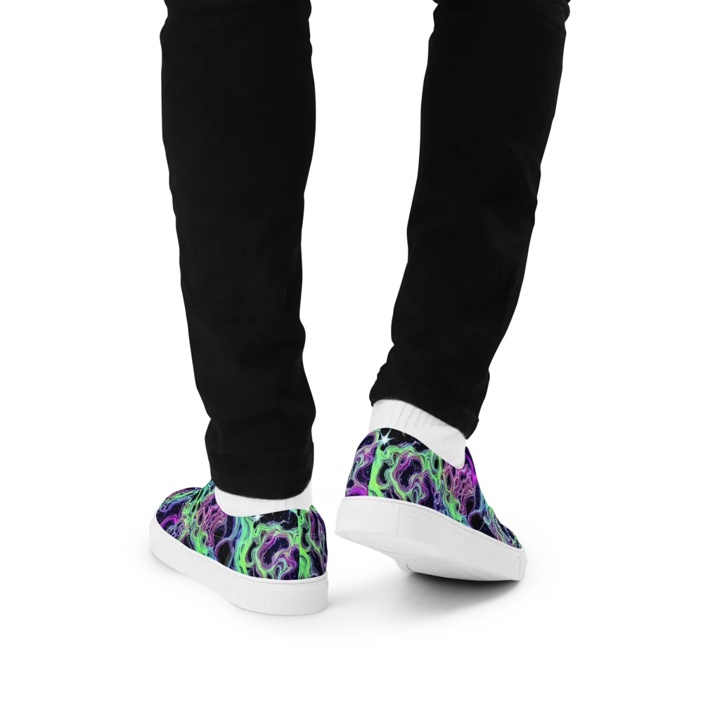 Celestial Molten on Men's Lace-Up Canvas Shoes — Back
