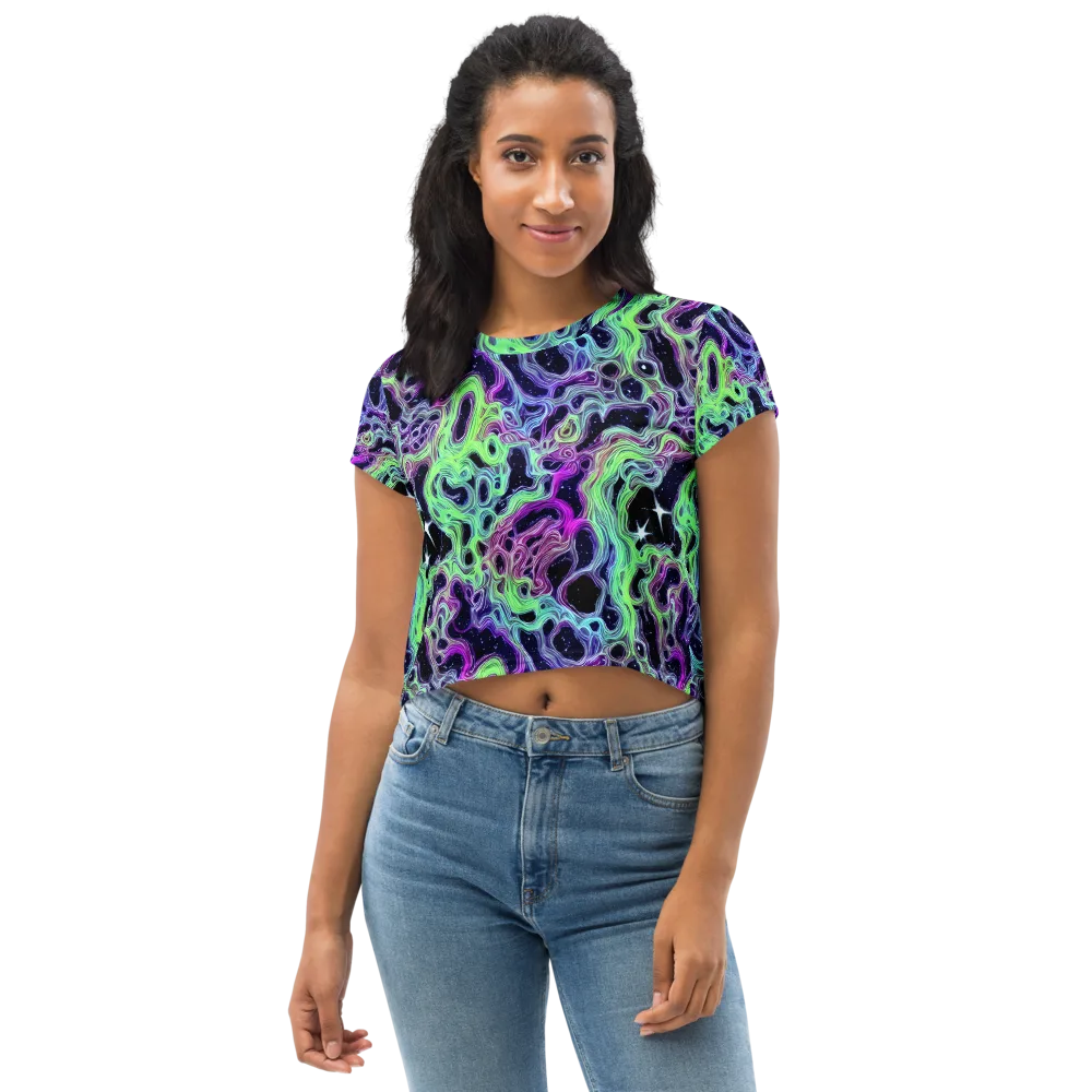 Celestial Molten on Crop Tee — Front