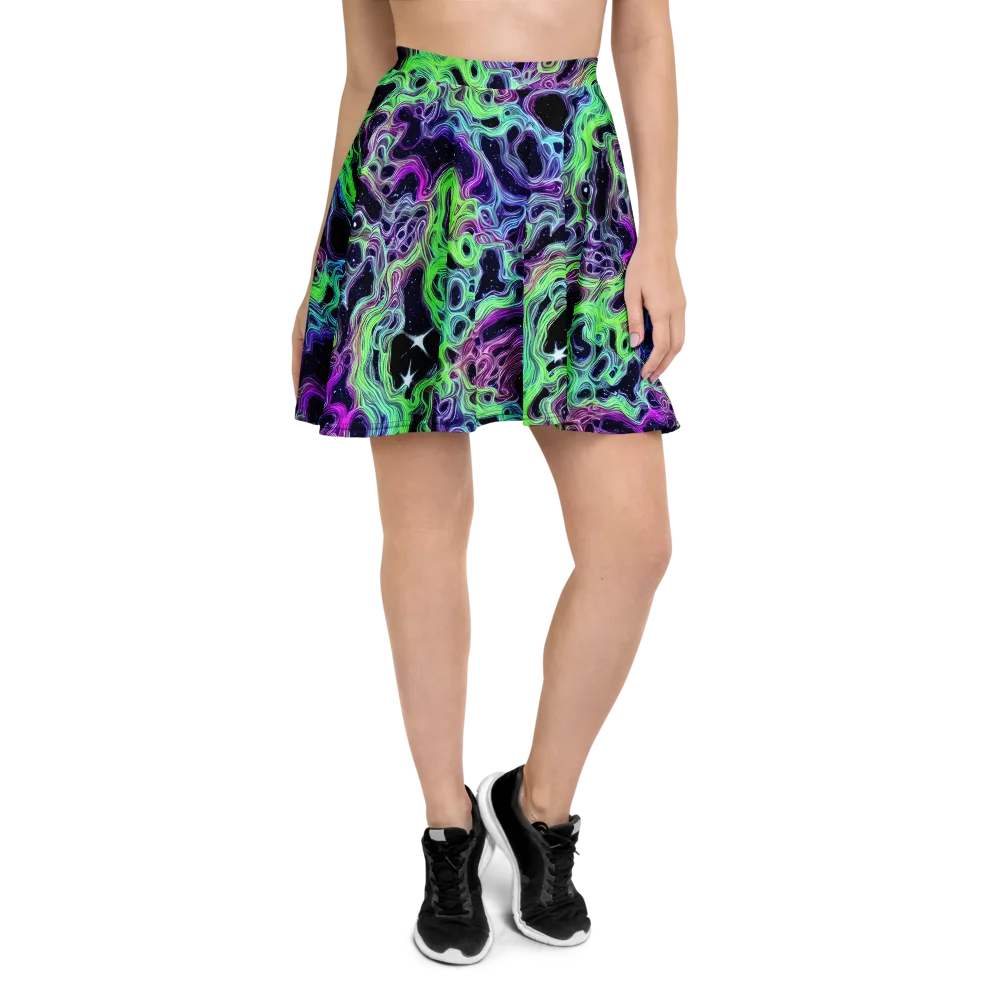 Celestial Molten on Skater Skirt — Front