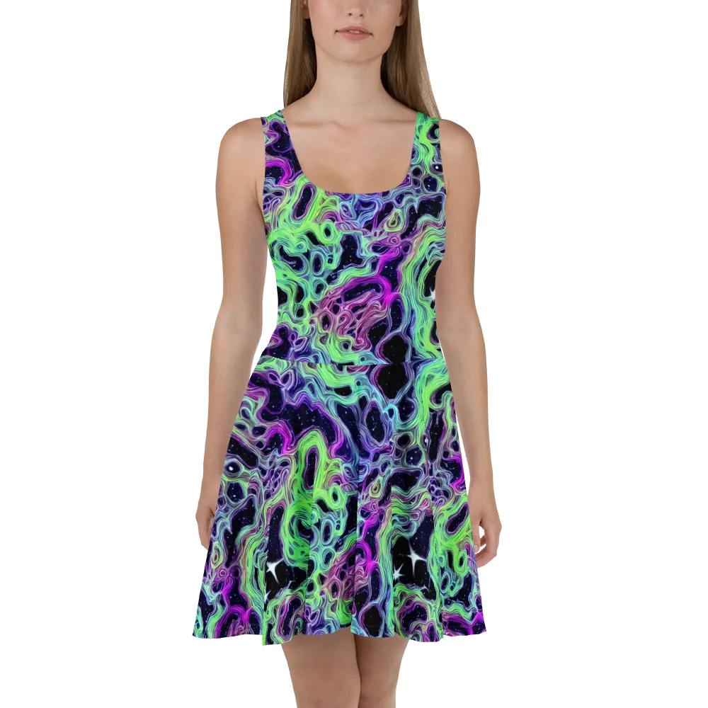 Celestial Molten on Skater Dress — Front