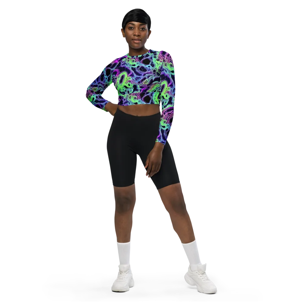 Celestial Molten on Long Sleeve Crop Top — Front