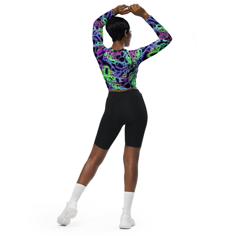 Celestial Molten on Long Sleeve Crop Top — Back