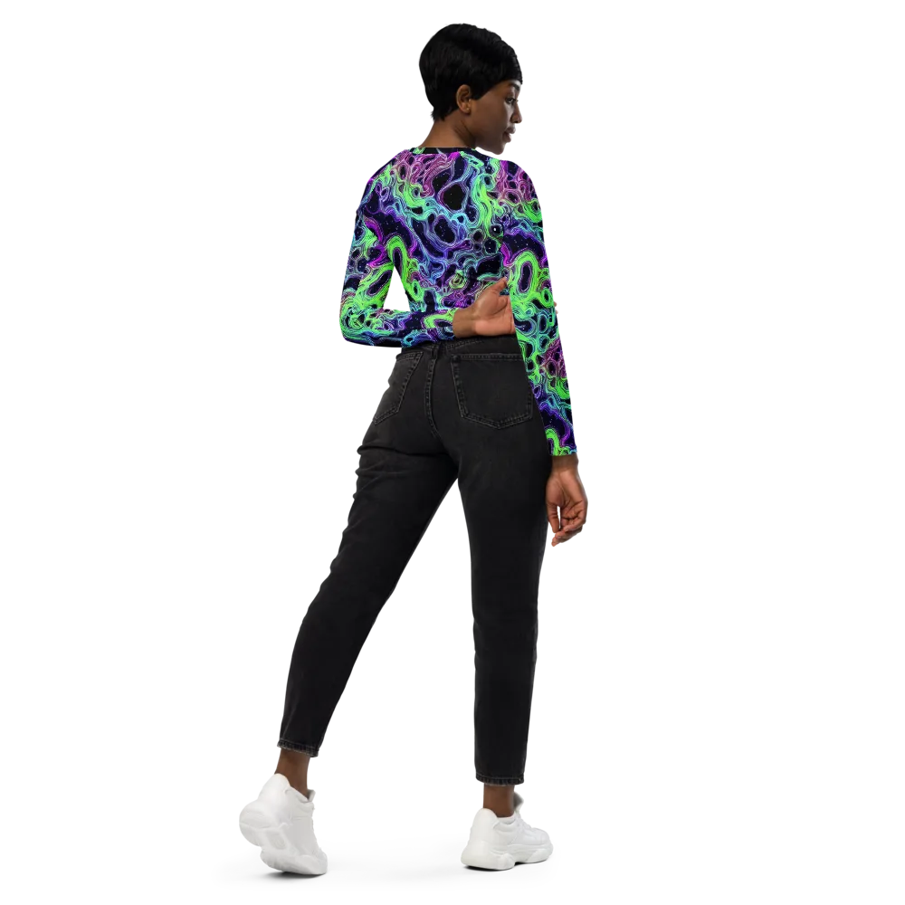 Celestial Molten on Long Sleeve Crop Top — Right Back