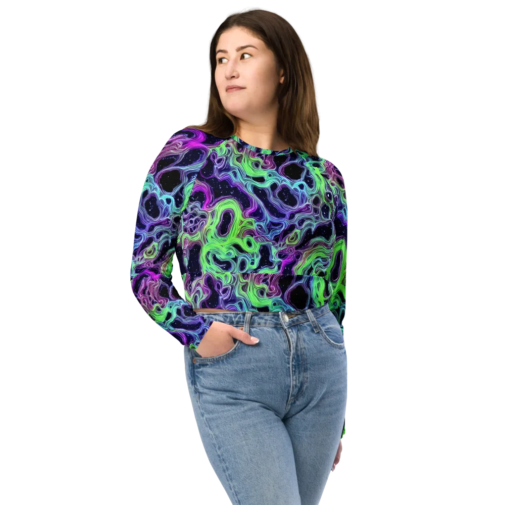 Celestial Molten on Long Sleeve Crop Top — Front