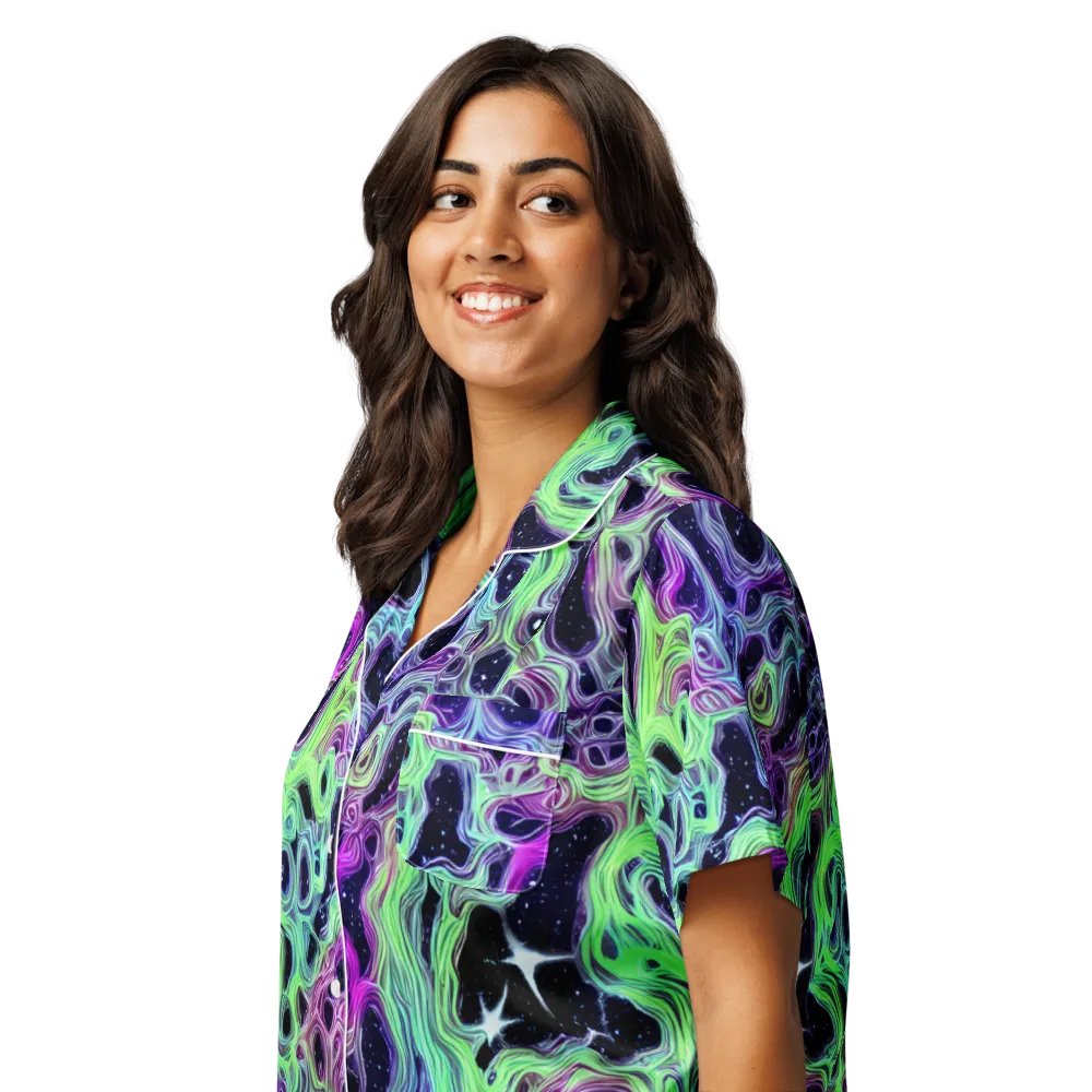 Celestial Molten on Women's Short Sleeve Pajama Top — Left Front