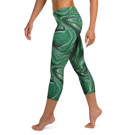 Emerald Vortex on a Capri Leggings