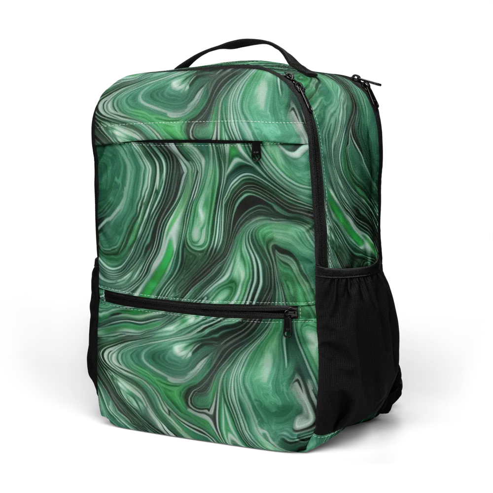 Emerald Vortex on Utility Backpack — Left Front