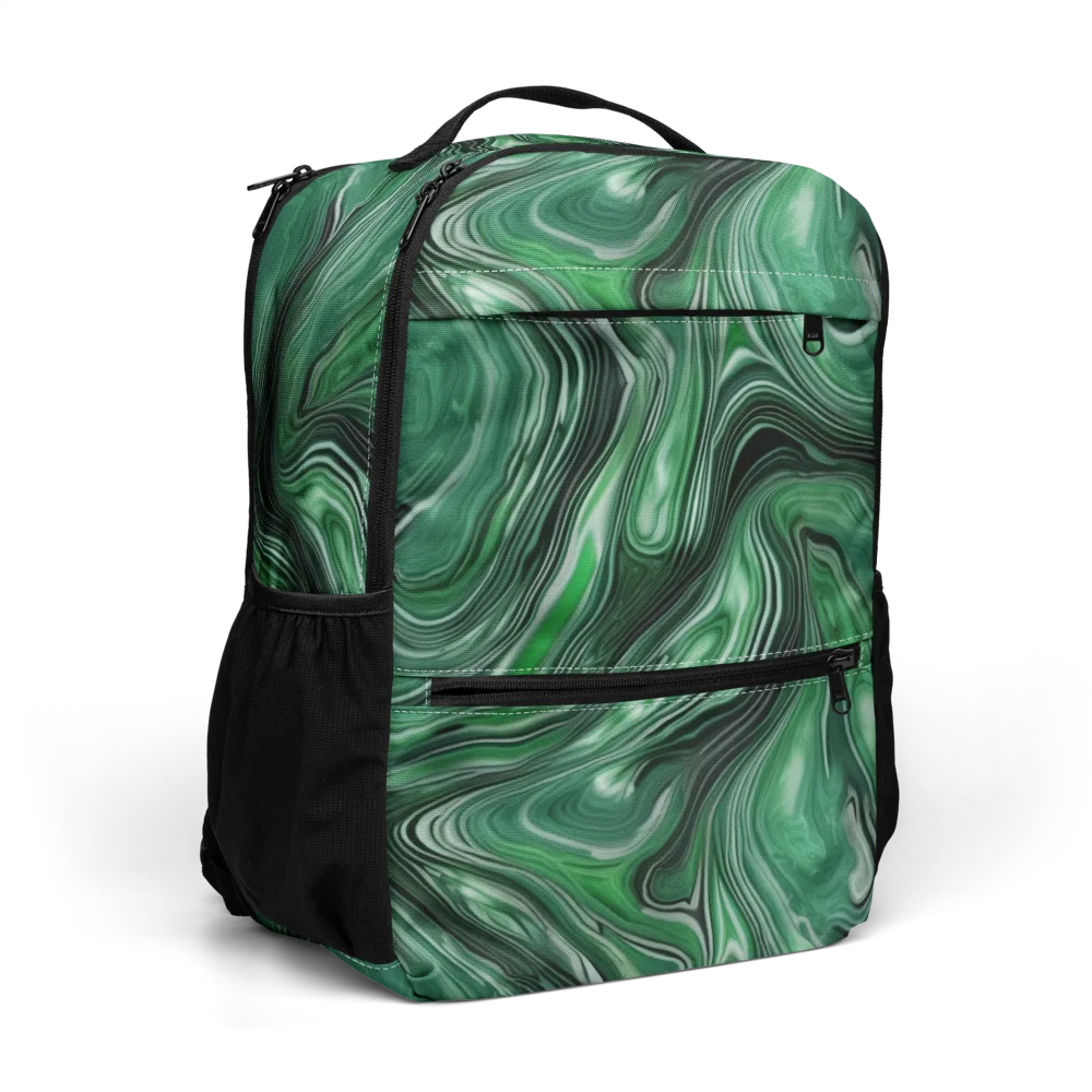 Emerald Vortex on Utility Backpack — Right Front