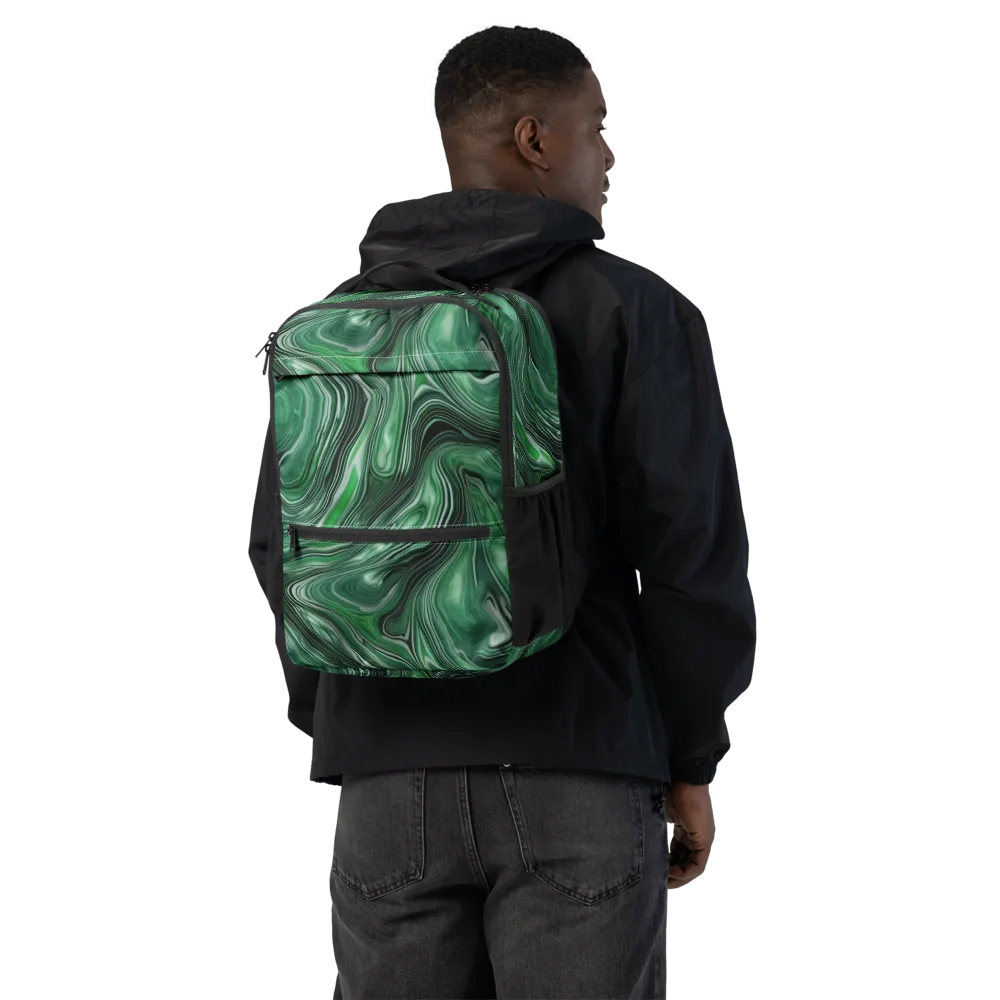 Emerald Vortex on Utility Backpack — Back