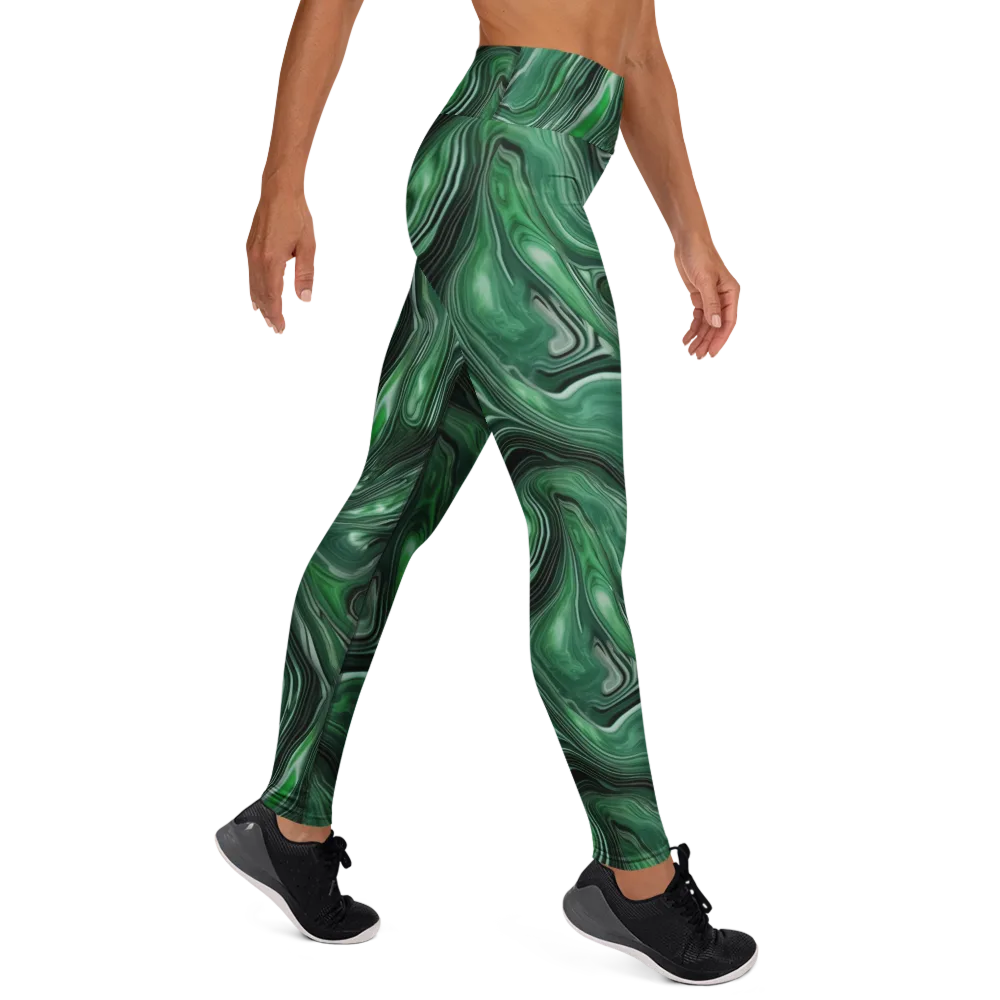 Emerald Vortex on Yoga Leggings — Right