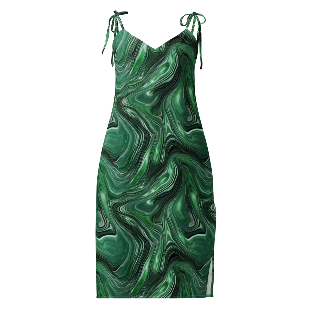 Emerald Vortex on Slip Dress — Front