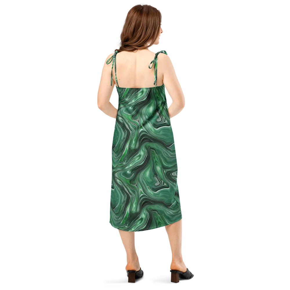 Emerald Vortex on Slip Dress — Back