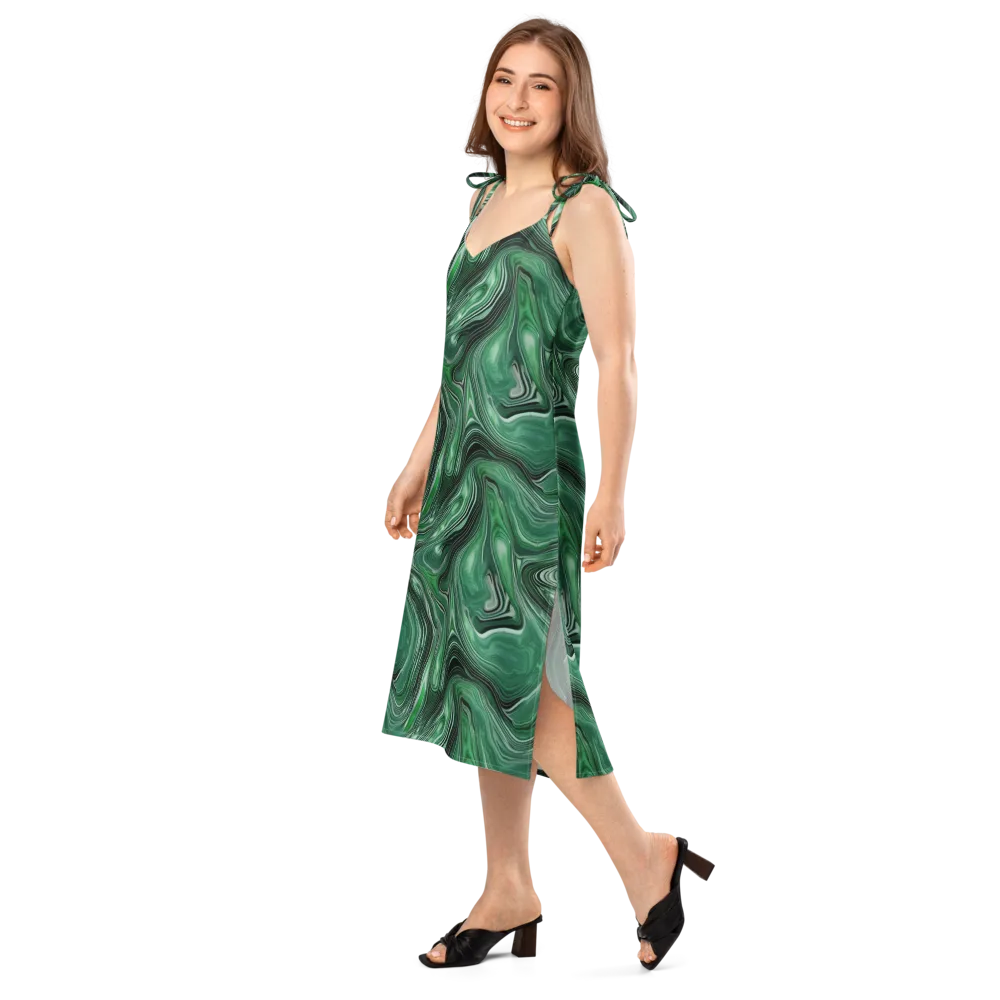 Emerald Vortex on Slip Dress — Left Front