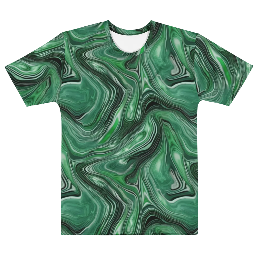 Emerald Vortex on Men's Cotton Crew Neck T-Shirt — Front