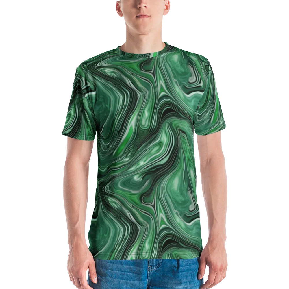 Emerald Vortex on Men's Crew Neck T-Shirt — Front
