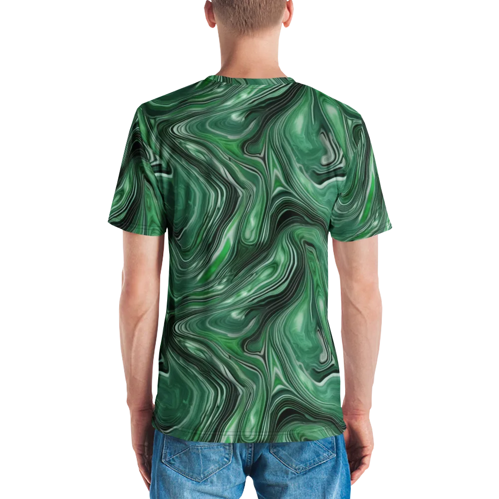 Emerald Vortex on Men's Crew Neck T-Shirt — Back