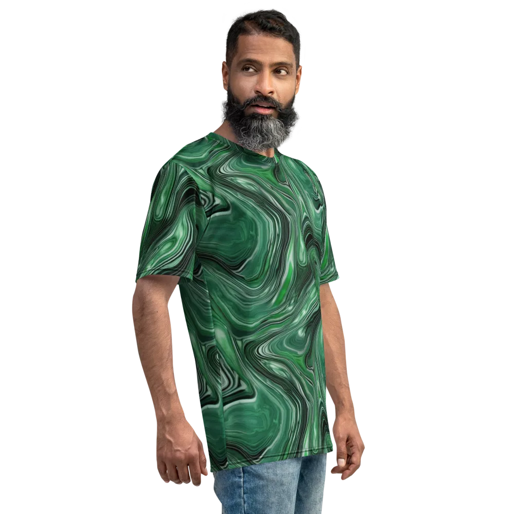 Emerald Vortex on Men's Crew Neck T-Shirt — Right