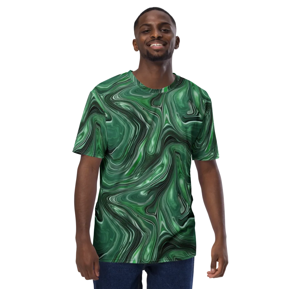 Emerald Vortex on Men's Crew Neck T-Shirt — Front