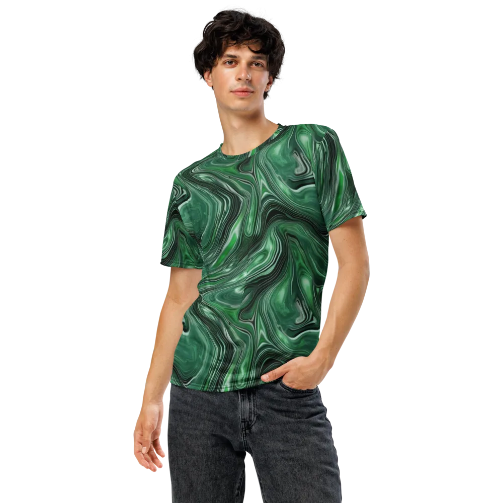 Emerald Vortex on Men's Crew Neck T-Shirt — Front