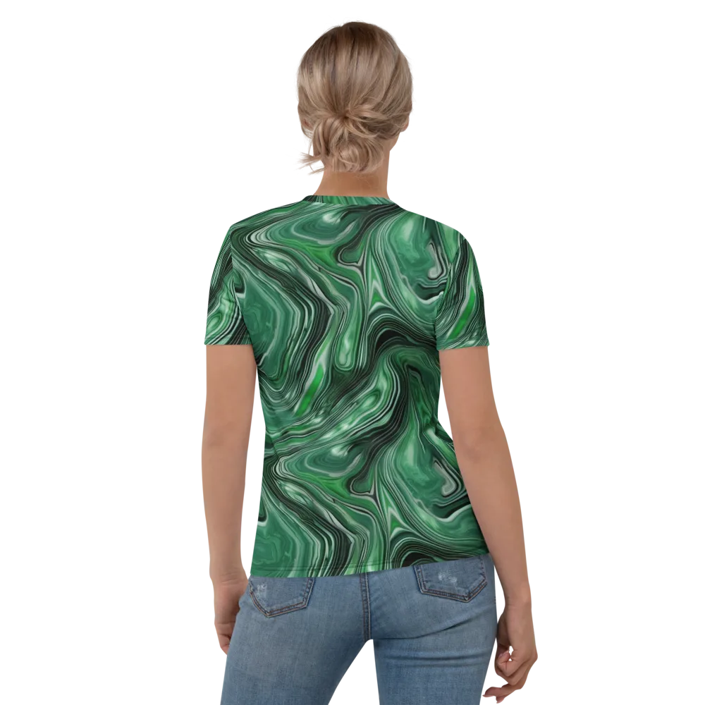 Emerald Vortex on Women's Crew Neck T-Shirt — Back