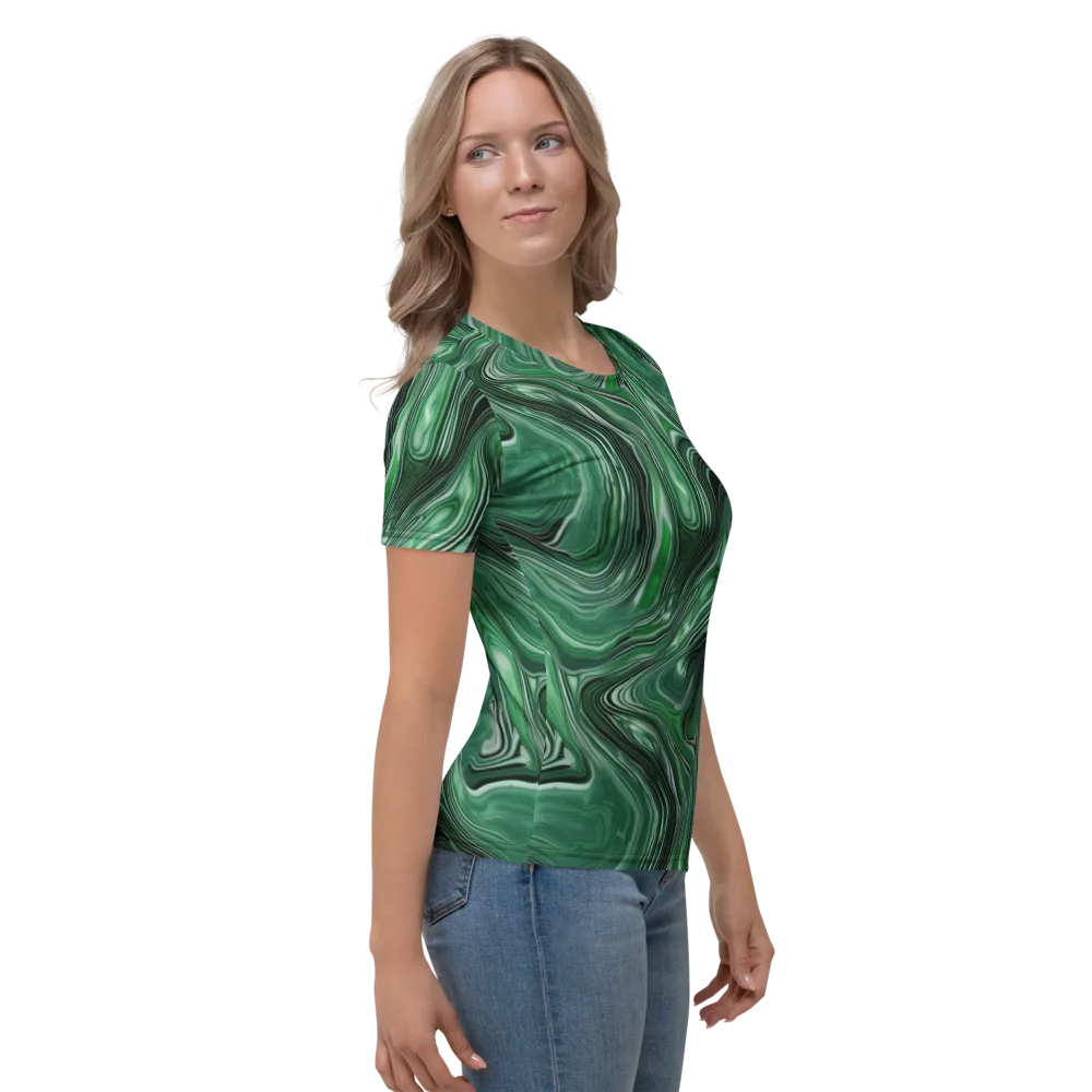 Emerald Vortex on Women's Crew Neck T-Shirt — Right
