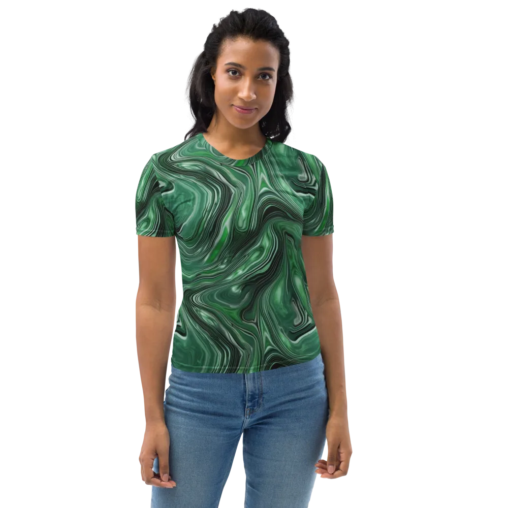 Emerald Vortex on Women's Crew Neck T-Shirt — Front