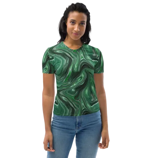 Emerald Vortex on a Women's Crew Neck T-Shirt