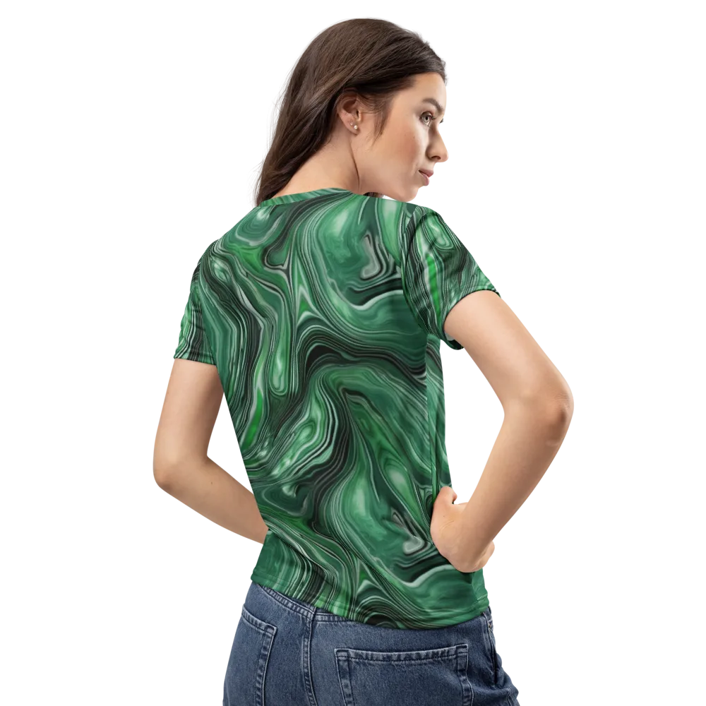 Emerald Vortex on Women's Crew Neck T-Shirt — Back