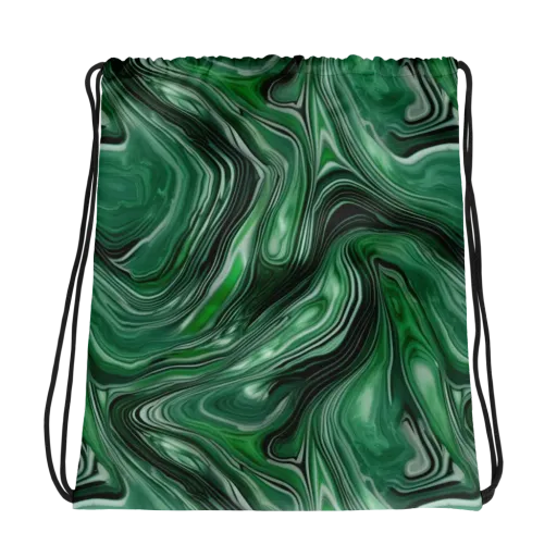Emerald Vortex on a Drawstring Bag