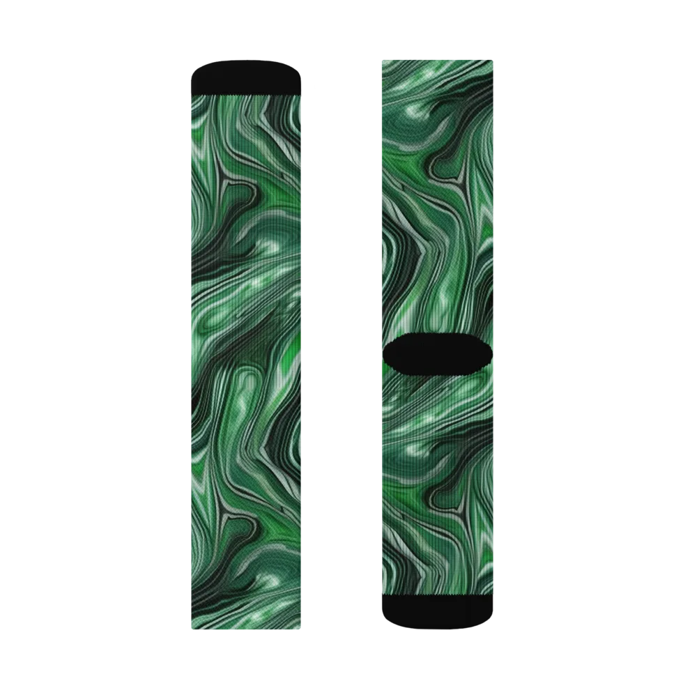 Emerald Vortex on Socks — Left Sock