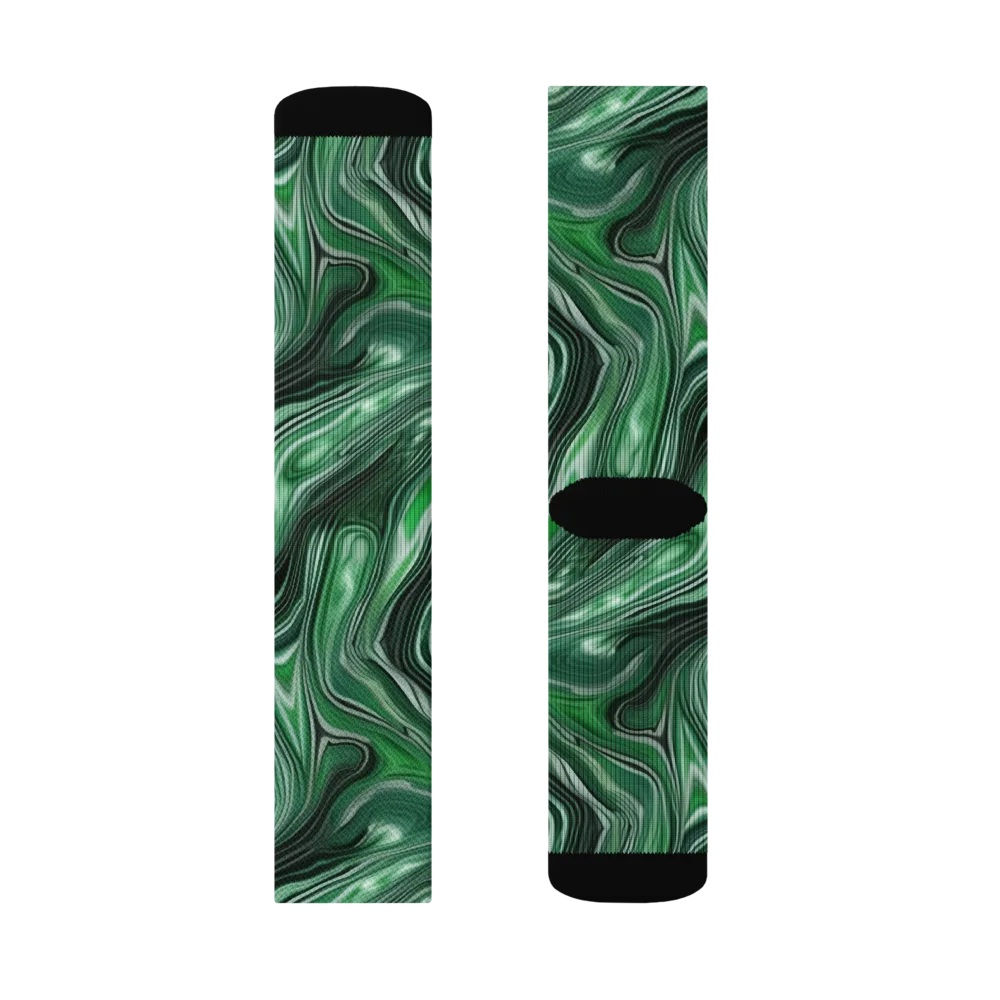 Emerald Vortex on Socks — Right Sock