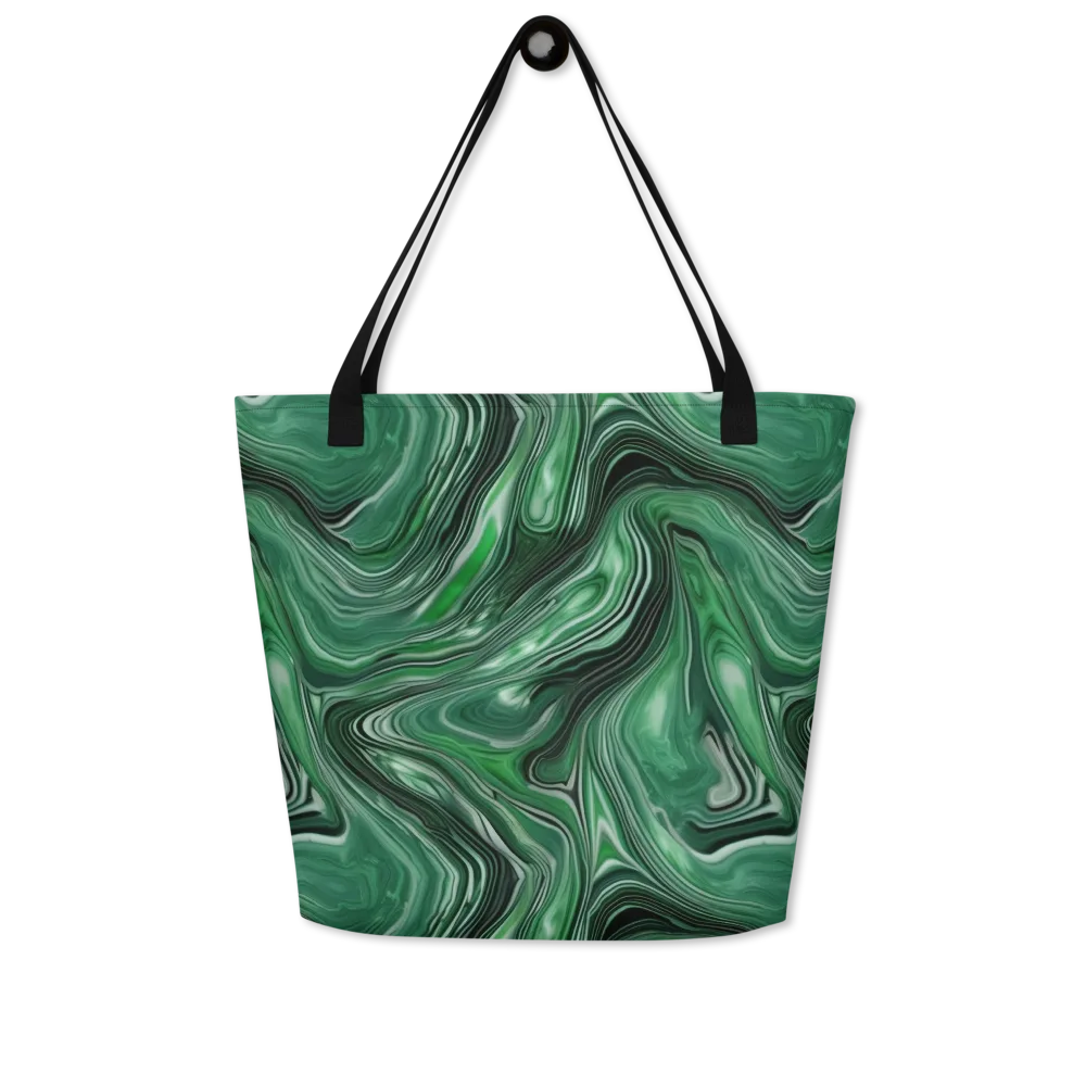 Emerald Vortex on Large Tote Bag W/ Pocket — Front