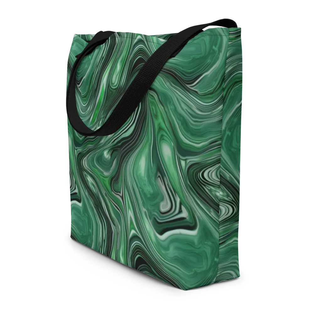 Emerald Vortex on Large Tote Bag W/ Pocket — Front