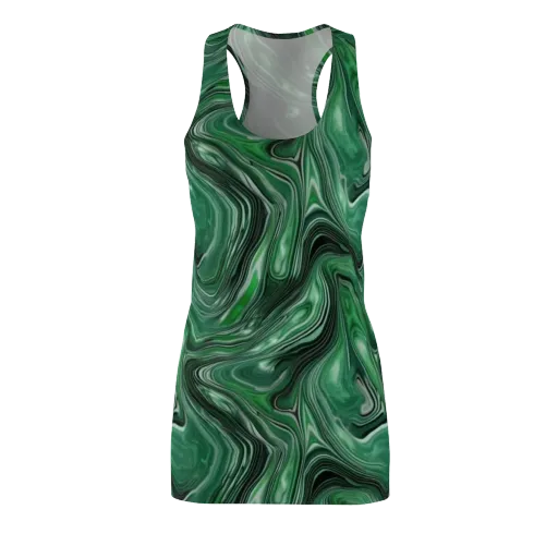 Emerald Vortex on a Racerback Dress