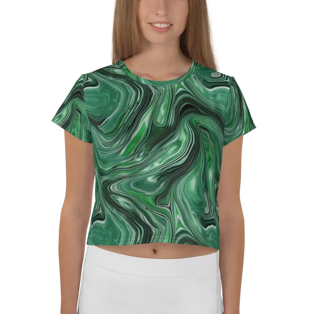 Emerald Vortex on Crop Tee — Front