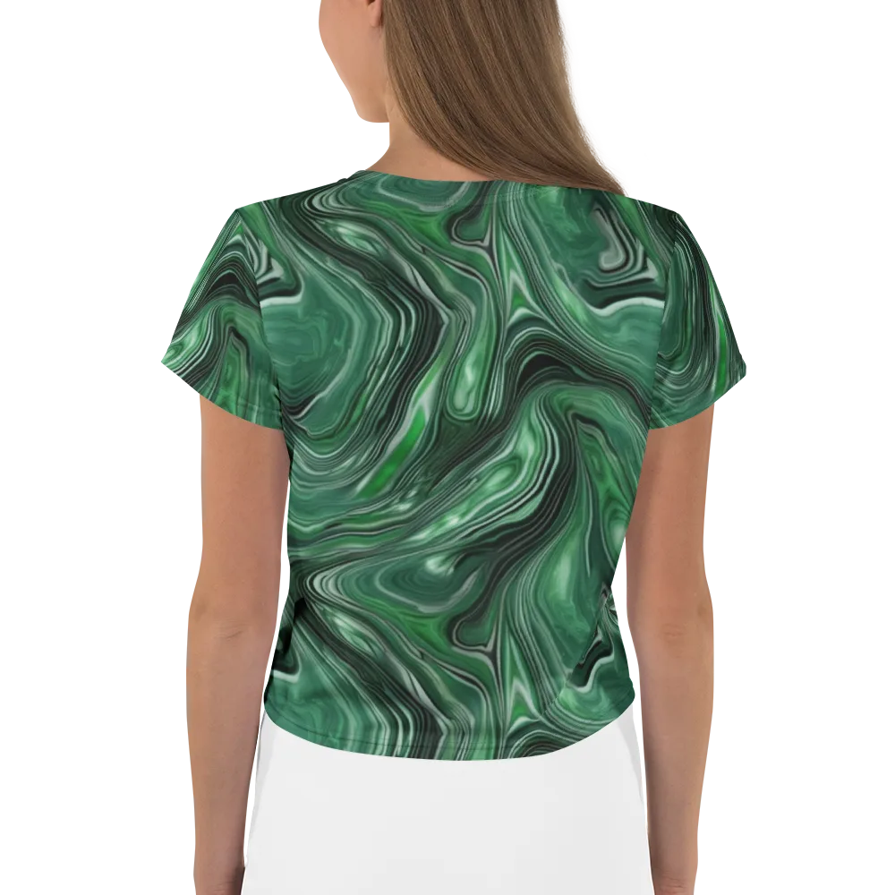 Emerald Vortex on Crop Tee — Back