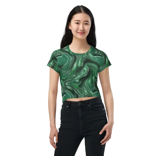 Emerald Vortex on a Crop Tee