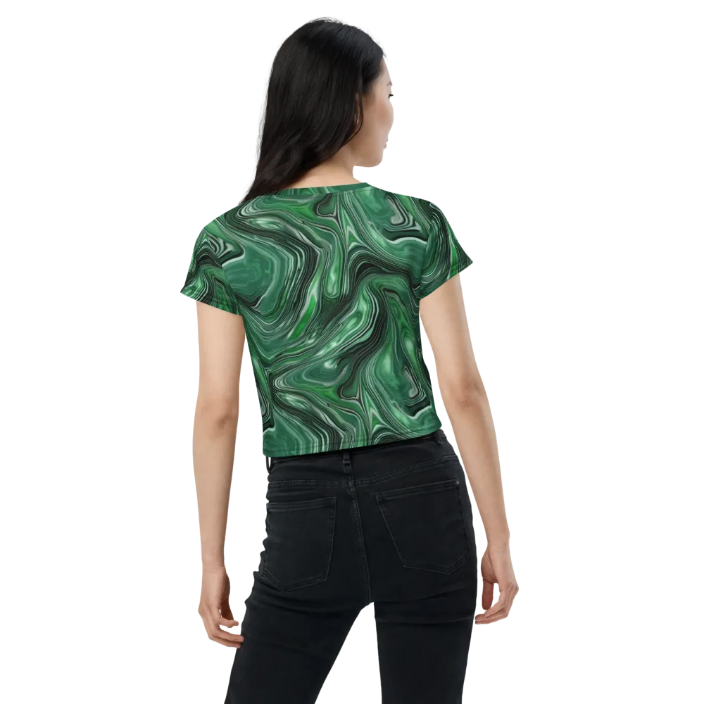 Emerald Vortex on Crop Tee — Back
