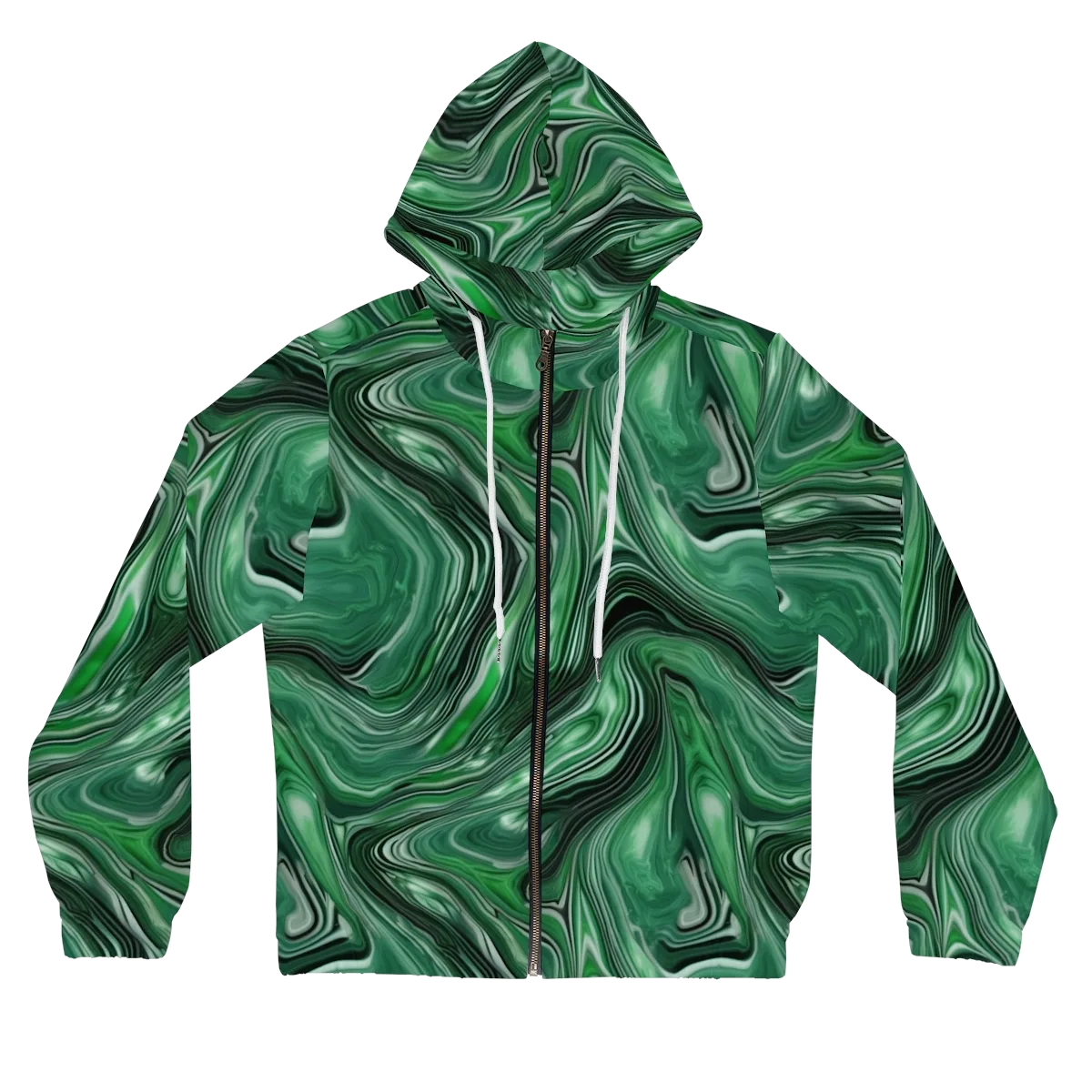 Emerald Vortex on Women's Full-Zip Hoodie — Front
