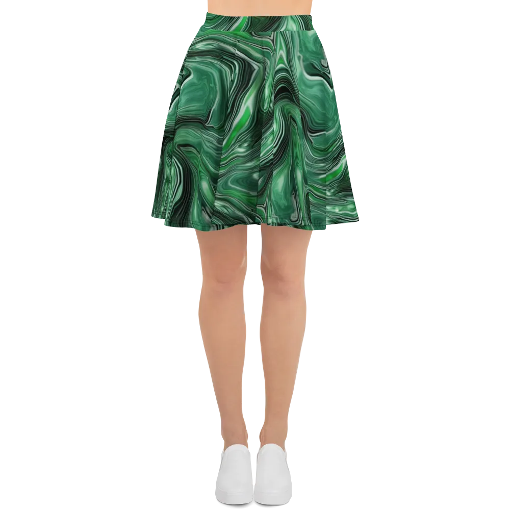 Emerald Vortex on Skater Skirt — Front