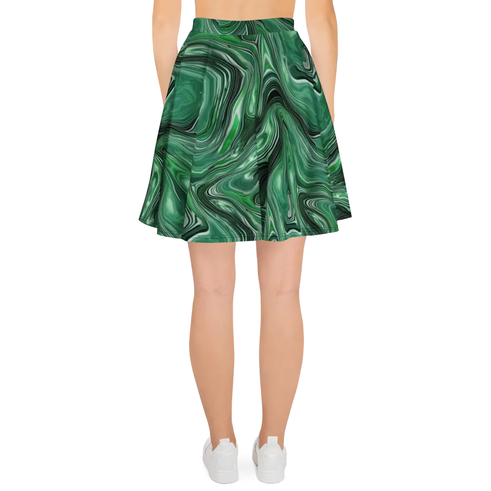 Emerald Vortex on Skater Skirt — Back