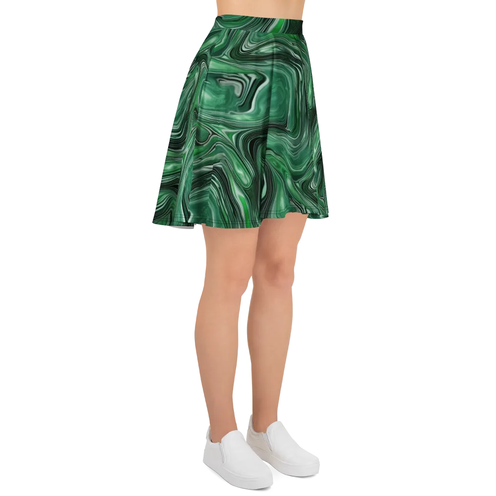 Emerald Vortex on Skater Skirt — Right