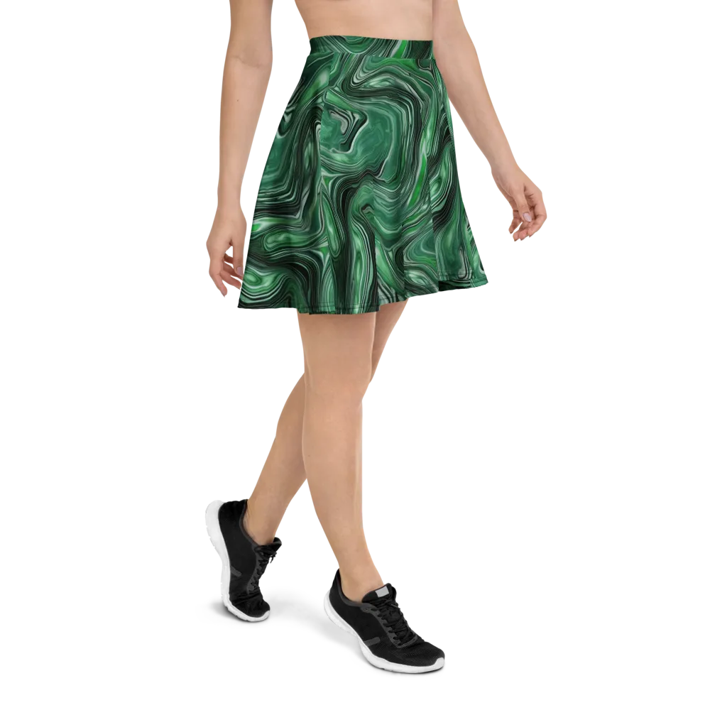 Emerald Vortex on Skater Skirt — Right