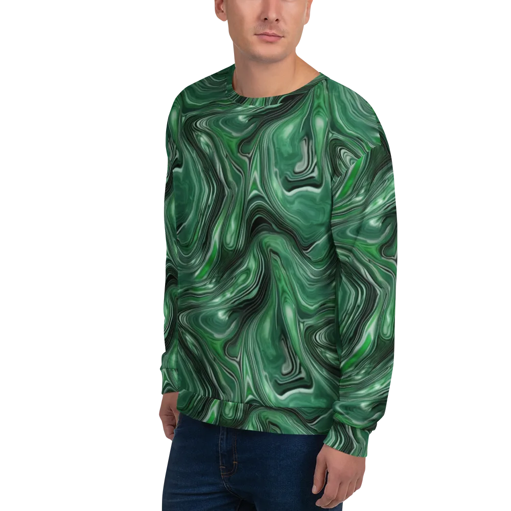 Emerald Vortex on Sweatshirt — Left Front