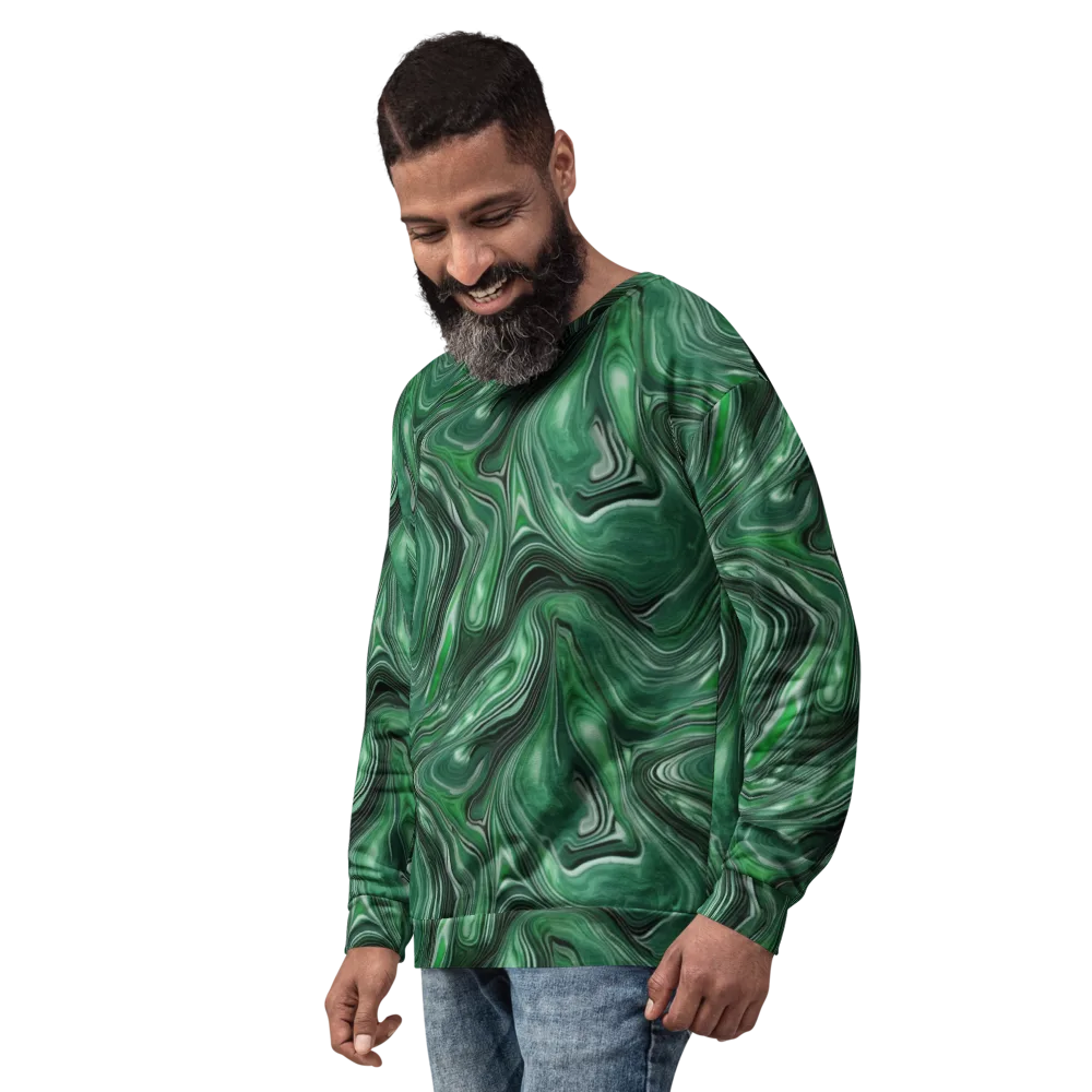 Emerald Vortex on Sweatshirt — Left Front
