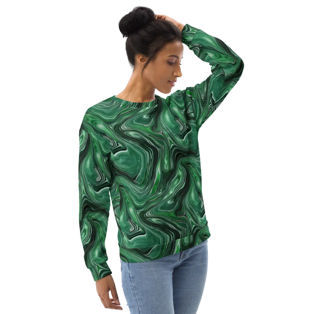 Emerald Vortex on Sweatshirt — Right Front
