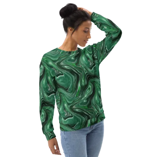 Emerald Vortex on a Sweatshirt