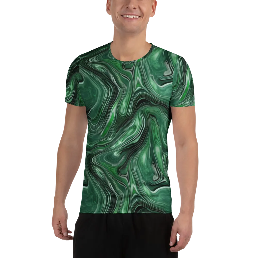 Emerald Vortex on Men's Athletic T-Shirt — Front